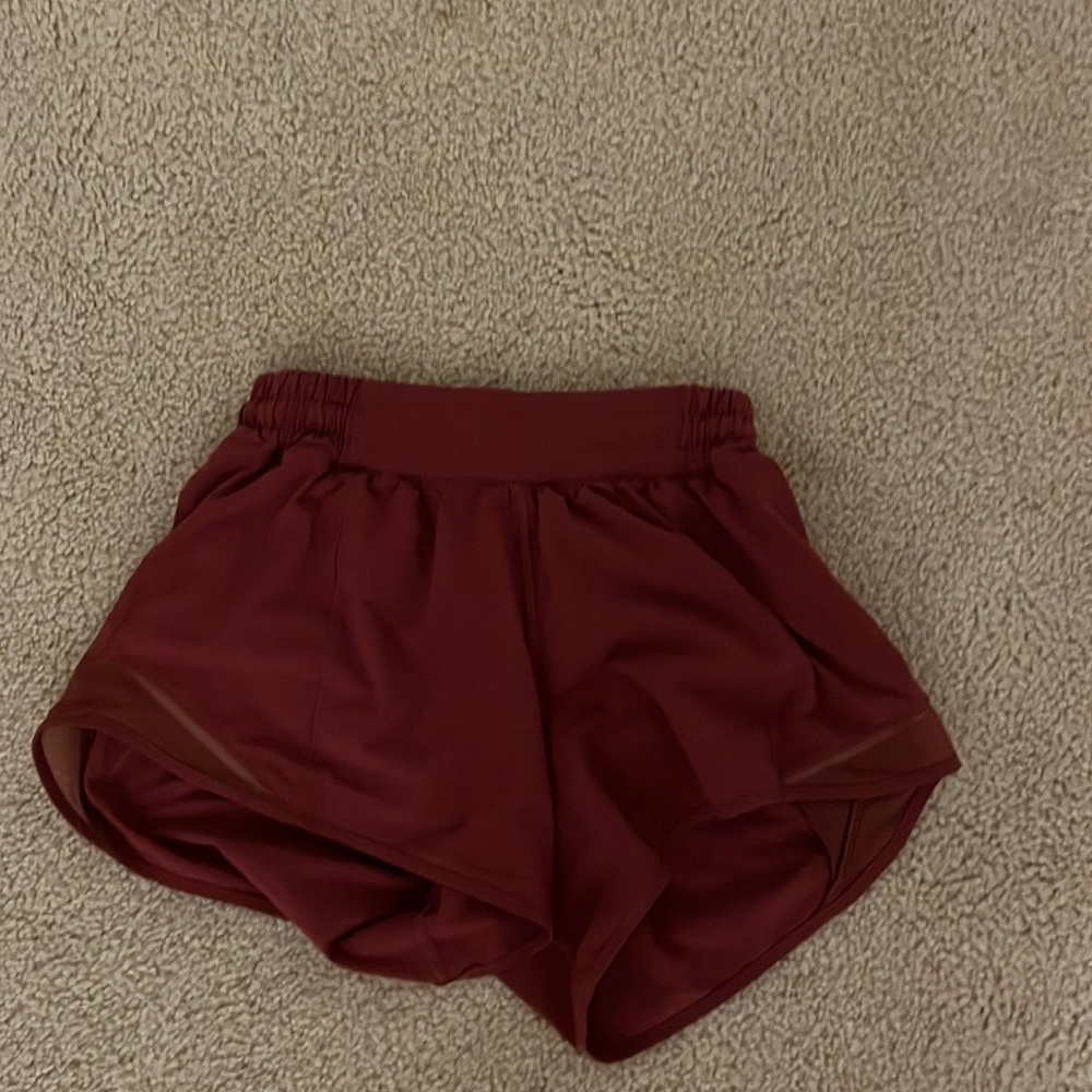 Lululemon dark red 4 inch shorts!